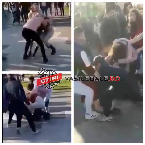 EXCLUSIV / ACTUALIZARE FOTO, VIDEO: Două adolescente şi-au împărțit pumni și picioare în Parcul Mara din Baia Mare, în văzul colegilor