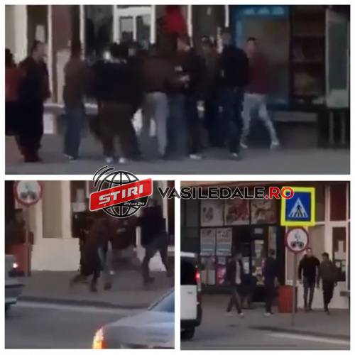 VIDEO ȘOCANT, EXCLUSIV: Bătaie generală între două grupuri de tineri în centrul orașului Borşa