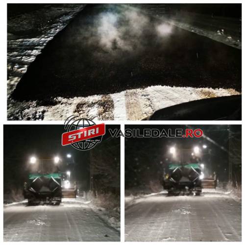 IMAGINI INCREDIBILE / ACTUALIZARE: Asfaltare în plină ninsoare… Se întâmplă undeva în Maramureş. Ce spun autorităţile (FOTO, VIDEO)