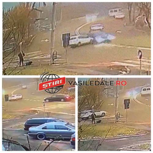 EXCLUSIV: CAMERĂ SUPRAVEGHERE – Al treilea accident, în același loc, în numai 5 zile, la intersecția dintre Păltinișului şi Grănicerilor din Baia Mare