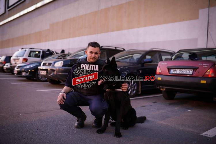 CÂINE POLIŢIST ÎN ACŢIUNE: Wat alături de poliţişti în combaterea contrabandei de tutun (FOTO)