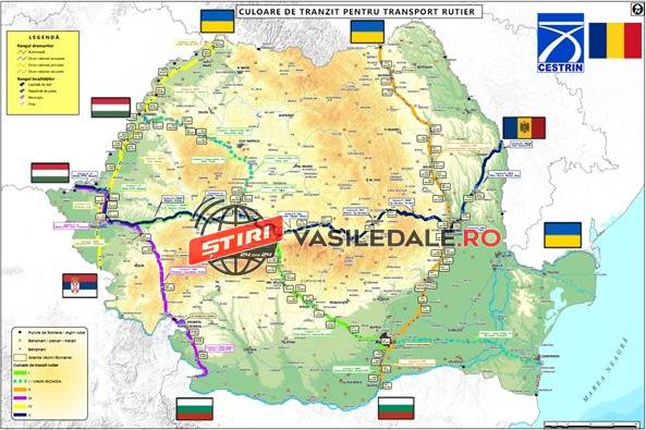 Culoare de tranzit pentru transportul de marfă pe teritoriul României