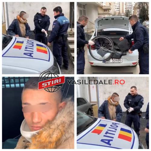 GALERIE FOTO: Puşti de 14 ani, prins în flagrant de poliţişti în timp ce fura o bicicletă