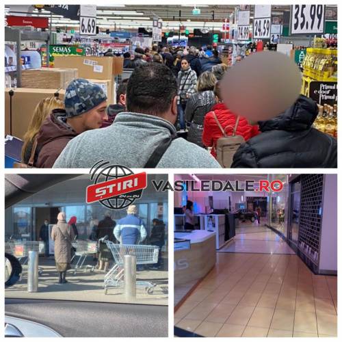 FOTO: Cozi interminabile la supermarketurile din Baia Mare! Autoritățile fac un apel la calm