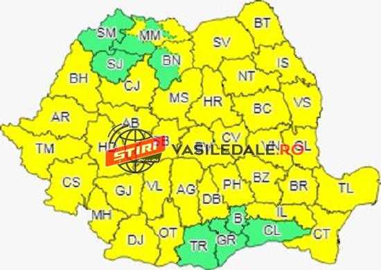 COD GALBEN ÎN MARAMUREŞ: Vânt puternic şi ninsori la munte