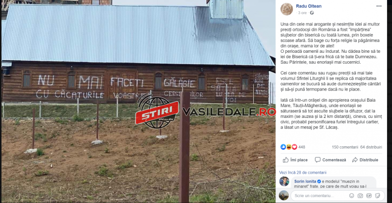 FOTO: Mesaj dur pentru preoții unui lăcaș de cult din Tăuții Măgherăuș. Ce spun poliţiştii