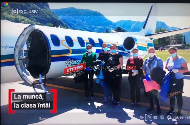 LA MUNCĂ, CU JET PRIVAT: Avion închiriat cu o sumă exorbitantă de un italian pentru a aduce la lucru 8 muncitoare românce, două din Budeşti – Maramureş (FOTO)