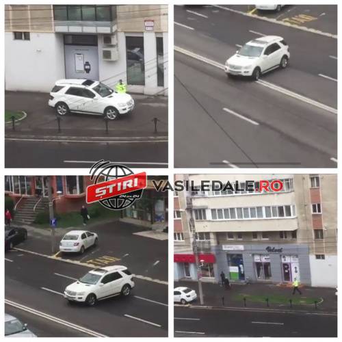 FOTO/VIDEO: MM-01-MBM parcare pe trotuar, amendă de la Poliția Locală Baia Mare. Încălcarea marcajului dublu continuu pe bd. Traian după ce echipajul plecase