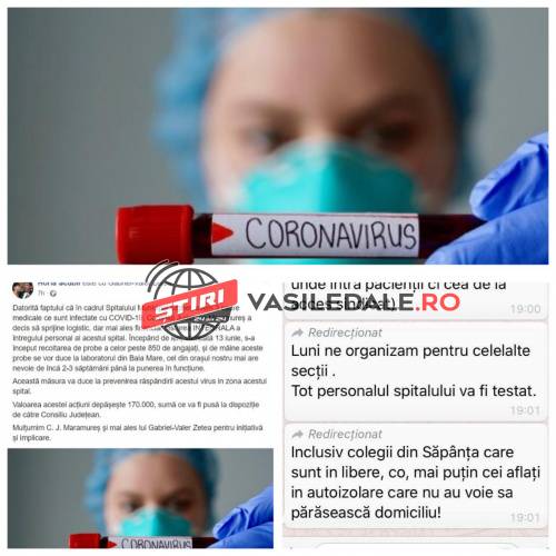 EXCLUSIV – CINE MINTE? Primarul anunță că a început testarea angajaților pentru COVID-19, directorul Spitalului Sighet spune că doar mâine (captură informare angajați)