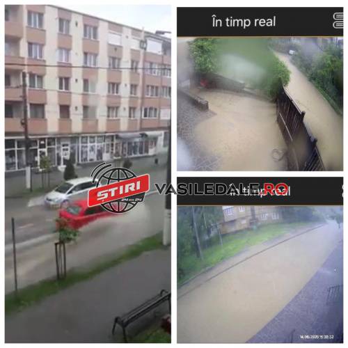 VIDEO EXCLUSIV: POTOP ÎN BAIA MARE ȘI BAIA SPRIE: Ploaia torențială a inundat străzi și curți. DN18 acoperit de ape