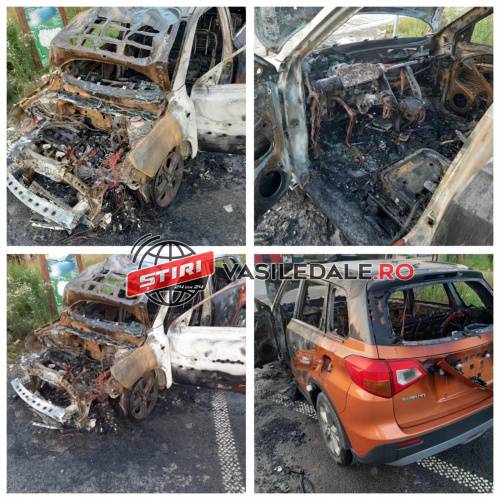 EXCLUSIV VIDEO – ATAC ÎN STIL MAFIOT: Mașina personală a șefului Poliției de Frontieră Vișeu de Sus incendiată cu cocktail Molotov la Moisei (ACTUALIZARE)