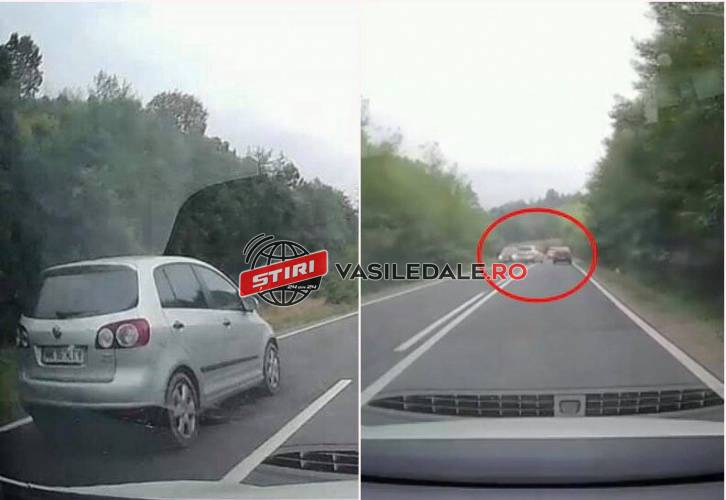 LA UN PAS DE DEZASTRU: VIDEO – Șofer teribilist pe un drum național din Maramureş