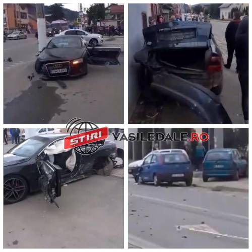 FOTO, VIDEO EXCLUSIV: Trei maşini distruse într-o intersecţie din Borşa. Șoferul vinovat a dispărut de la fața locului (ACTUALIZARE)