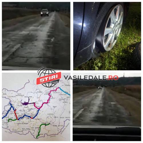 VIDEO: Lucrări abandonate pe DJ182B Baia Mare – Remetea Chioarului – Șomcuta Mare. Carosabil ciuruit de gropi, mașini distruse