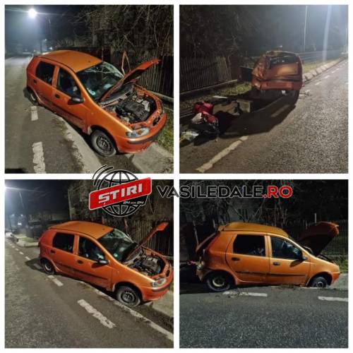 GALERIE FOTO: Și-a distrus mașina izbindu-se de un podeț la Leordina. Poliția nu a fost încă anunțată
