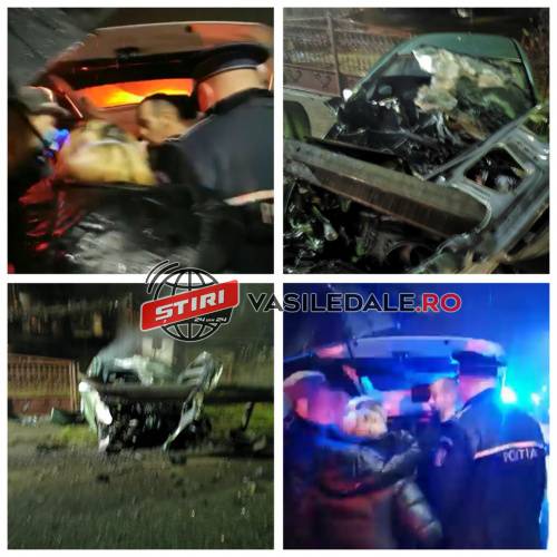FOTO/VIDEO: Prăpăd la Tăuții de Sus. Cu 0,99 în etilotest un șofer a distrus totul în cale și, de față cu polițiștii, a sărit să îl bată pe un alt șofer (actualizare)
