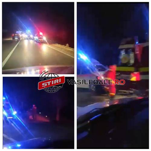 FOTO, VIDEO: O maşină a părăsit partea carosabilă şi s-a răsturnat pe DN 1C la intrare în Lăpușel