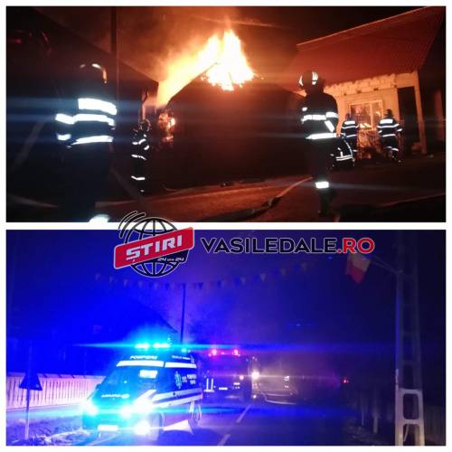 FOTO EXCLUSIV: INCENDIU VIOLENT – Acoperișul unei case din Oncești a luat foc