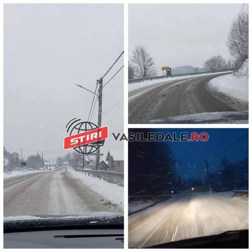 FOTO/VIDEO – Trafic infernal din cauza ninsorii pe șoselele Maramureșului. Vine gerul (actualizare)