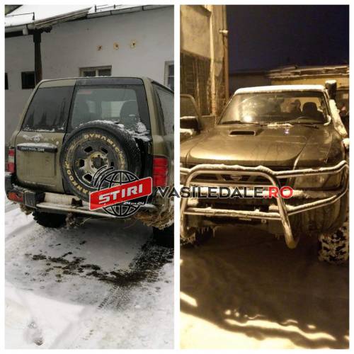 FOTO EXCLUSIV: POLIȚIA ÎN ALERTĂ – Armă, vânat și jeep abandonate pe Valea Vaserului. Doi suspecți au fugit în pădure (actualizare)