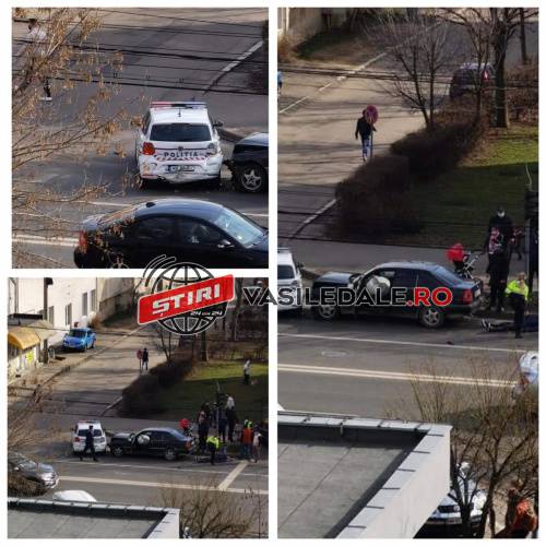 GALERIE FOTO, VIDEO: Accident în Baia Mare, implicată maşina poliţiei (actualizare)