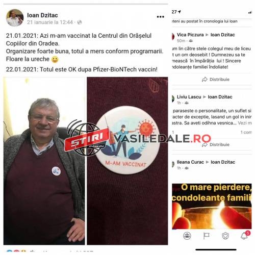 DOLIU: Un cunoscut profesor universitar, născut în Maramureş, a murit la două săptămâni după prima doză de vaccin