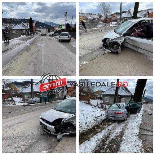 Galerie foto / video EXCLUSIV: Impact violent între două mașini la Borșa în zona Rotundu din Borșa. Două persoane rănite (actualizare)