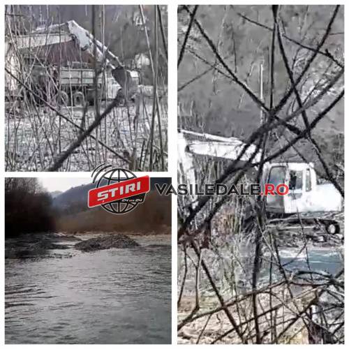 EXCLUSIV FOTO / VIDEO: Depozit de aproximativ 300 tone de agregate minerale care funcționa fără permis de exploatare depistat de polițiști