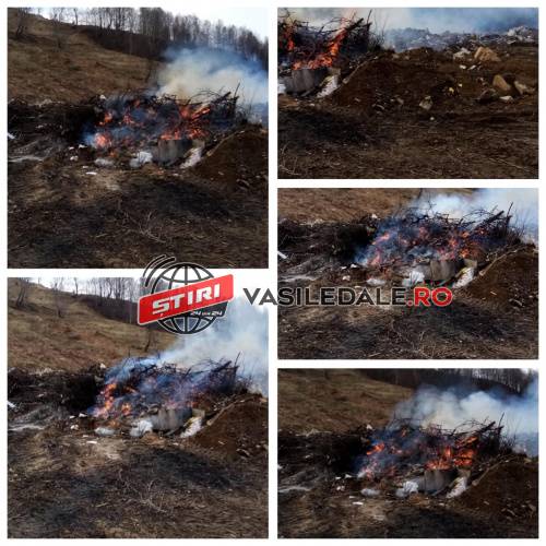 FOTO/VIDEO: GARDA DE MEDIU DOARME – Groapă de gunoi ilegală în zona stadionului din Cavnic. Zilnic se ard mizeriile și nu îi pasă nimănui