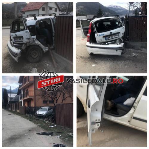 FOTO, VIDEO EXCLUSIV: Două persoane la spital, două maşini făcute praf în Borşa