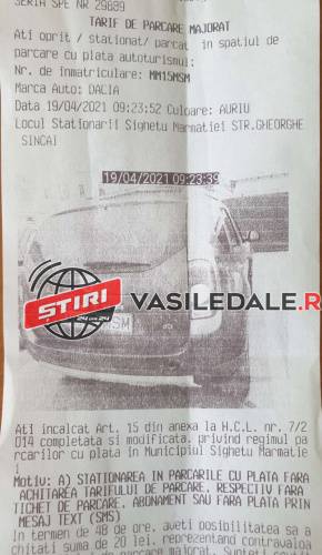 DE RÂSU’ PLÂNSU’ LA SIGHET: Autoturism aparținând Primăriei, amendat de Poliția locală că nu are tichet de parcare