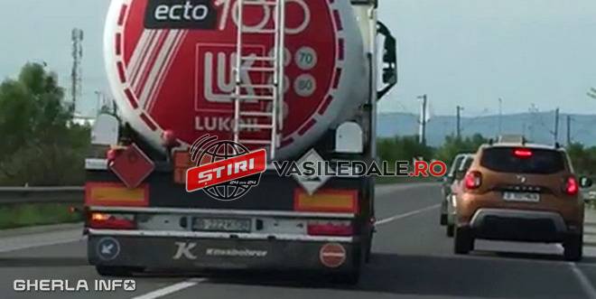 FOTO, VIDEO / GRABA STRICĂ TREABA: Un maramureşean, şoferul unei cisterne care depășea periculos prin Bonțida, a rămas fără permis