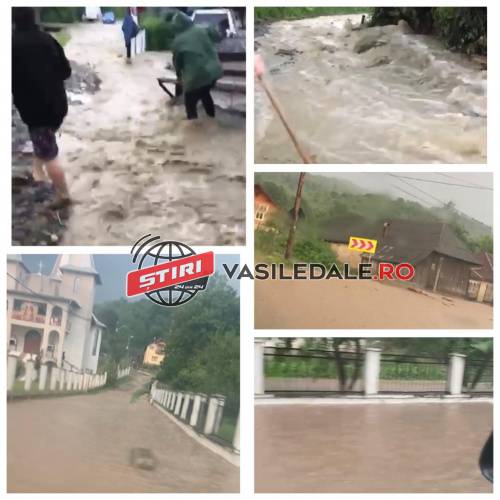 VIDEO EXCLUSIV: REPRIZA A DOUA – Leordina, Vișeu de Sus și Borșa lovite de viituri puternice formate în urma ploilor abundente. DN18 acoperit de ape