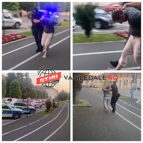 Foto/video: Pradator sexual prins de politisti intr-un parc din Baia Mare. Bărbatul a fost dus DESCULȚ în sediul Poliției