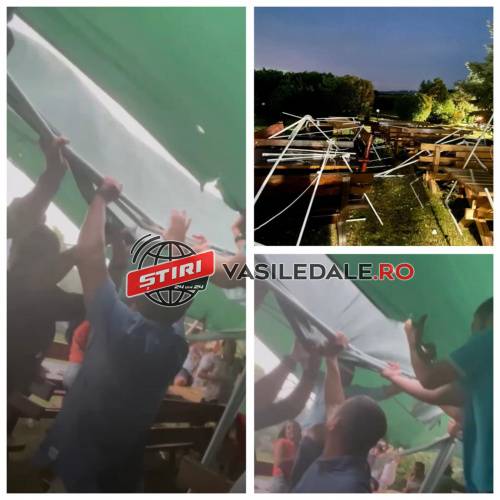 FOTO / VIDEO EXCLUSIV: Maramureşenii s-au “luptat” cu vijelia la Apa. Corturi distruse