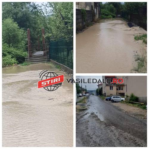 FOTO/VIDEO EXCLUSIV: Potop la Şomcuta Mare. O furtună a acoperit cu apă străzile şi grădinile oamenilor