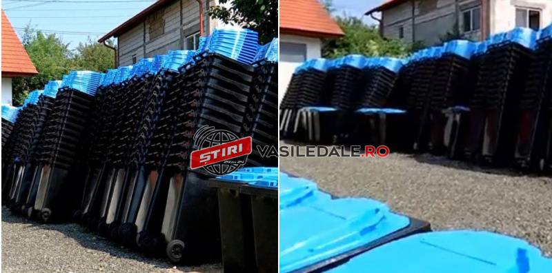 Peste 1.500 de pubele, depozitate în curtea uneii primării din Maramureş. Oamenii nu sunt interesaţi să vină să şi le ridice