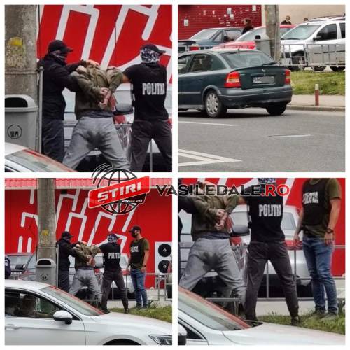FOTO: DE FRICĂ A FĂCUT PIPI PE EL – Un șofer din Maramureș a fost urmărit și încătușat de poliție într-o parcare din Cluj
