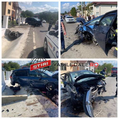 Galerie foto EXCLUSIV: MIRACOL LA VIȘEU DE SUS – A scăpat teafăr după ce s-a izbit violent cu mașina de un podeț din beton iar vehiculul a fost distrus complet (actualizare)