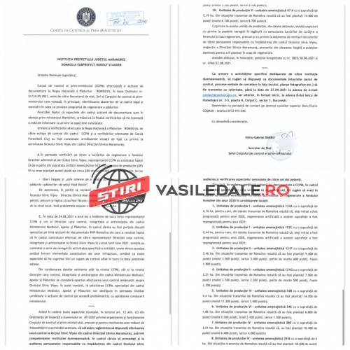 EXCLUSIV DOCUMENT: Corpul de control al Prim Ministrului României – verifică la sânge Ocolul Silvic Vișeu de Sus. S-au găsit nereguli grave