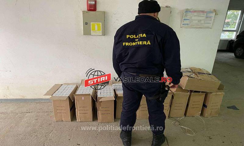 VALEA VIȘEULUI: Țigări de contrabandă în valoare de 67.600 lei confiscate de polițiștii de frontieră maramureșeni