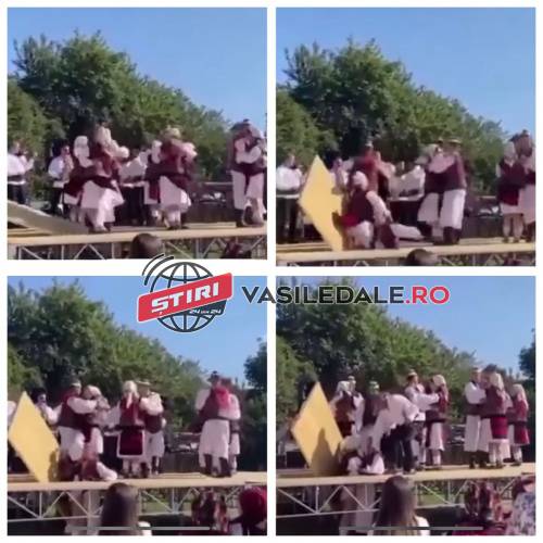 FOTO / VIDEO: Scena se prăbușește și “înghite” doi dansatori la un festival la Văleni