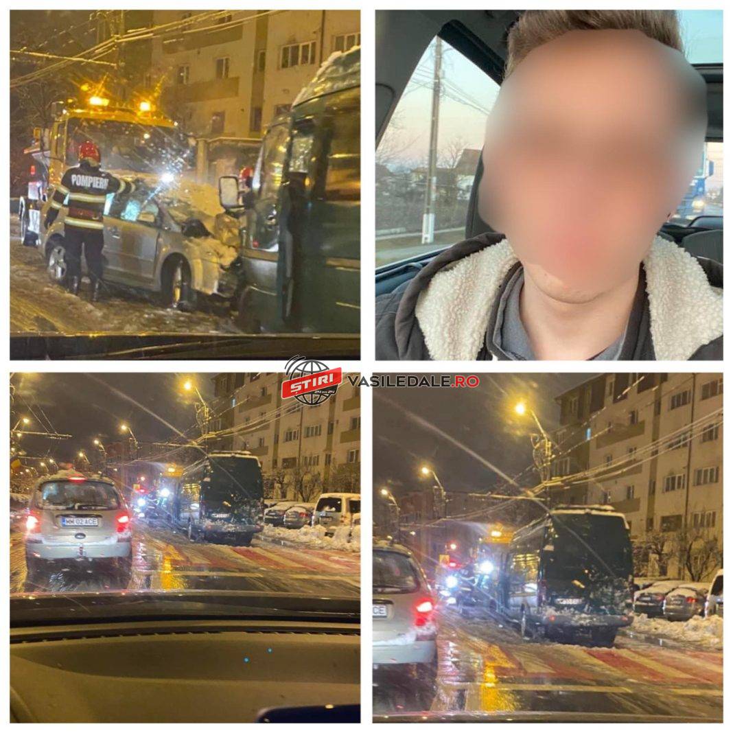 EXCLUSIV FOTO: Daniel (21 ani), grav rănit după ce a intrat cu mașina direct într-un microbuz. Pieton accidentat la Vadu Izei