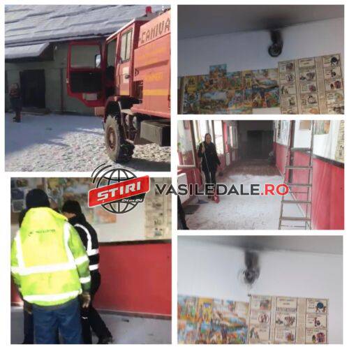 EXCLUSIV VIDEO: INCENDIU – Panica la o școala din Poienile de Sub Munte. Elevii au fost evacuați