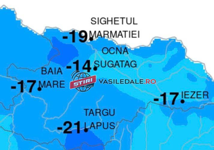 CEL MAI FRIG MARAMUREŞ: -21 grade Celsius la Târgu Lăpuş (video)