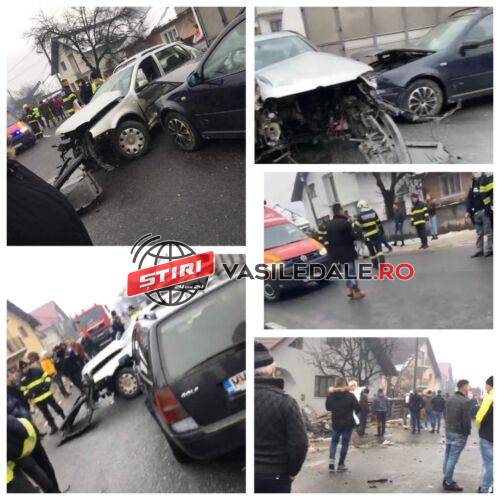 EXCLUSIV VIDEO: Accident cu patru mașini implicate la Ruscova. O victimă încarcerată (ACTUALIZARE)