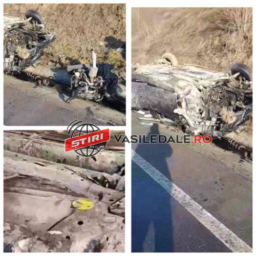 EXCLUSIV VIDEO: Un licean de 18 ani a făcut praf mașina tatălui său. El a ajuns la spital