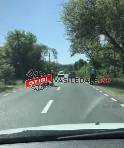 EXCLUSIV VIDEO: Biciclist lovit de o maşină la Teceu Mic pe DN19