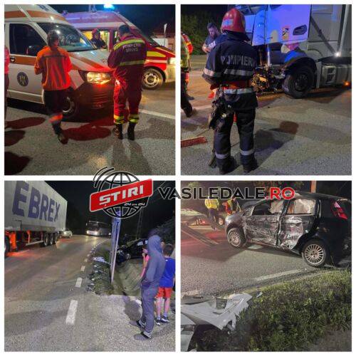 Exclusiv video: Accident la Satulung între un TIR și un autoturism într-o curbă deosebit de periculoasă