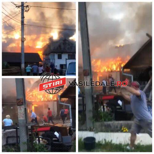 EXCLUSIV VIDEO: O gospodărie din Groșii Țibleșului mistuită de flăcări. Zeci de oameni au sărit în ajutor (ACTUALIZARE)